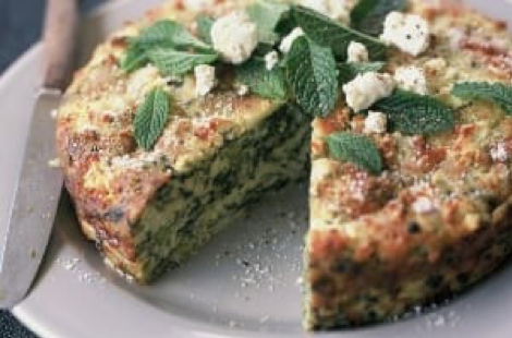 Pea, Feta and Mint Frittata